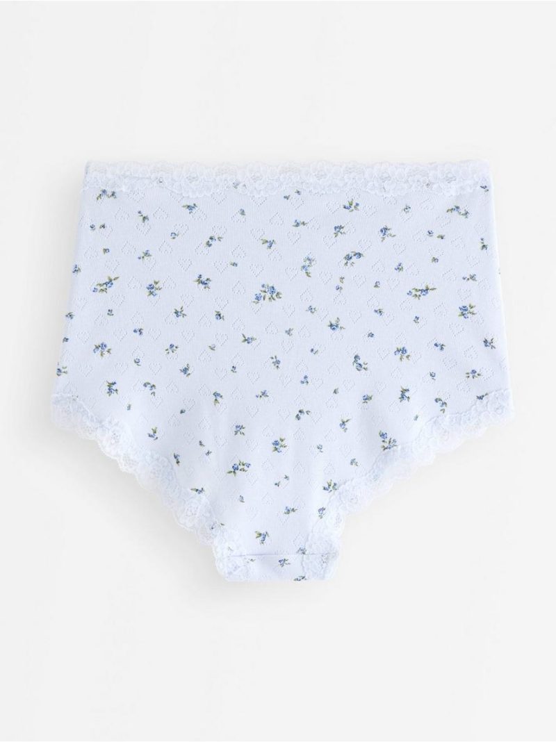 Briefs in pointelle with lace - 3010185-1148
