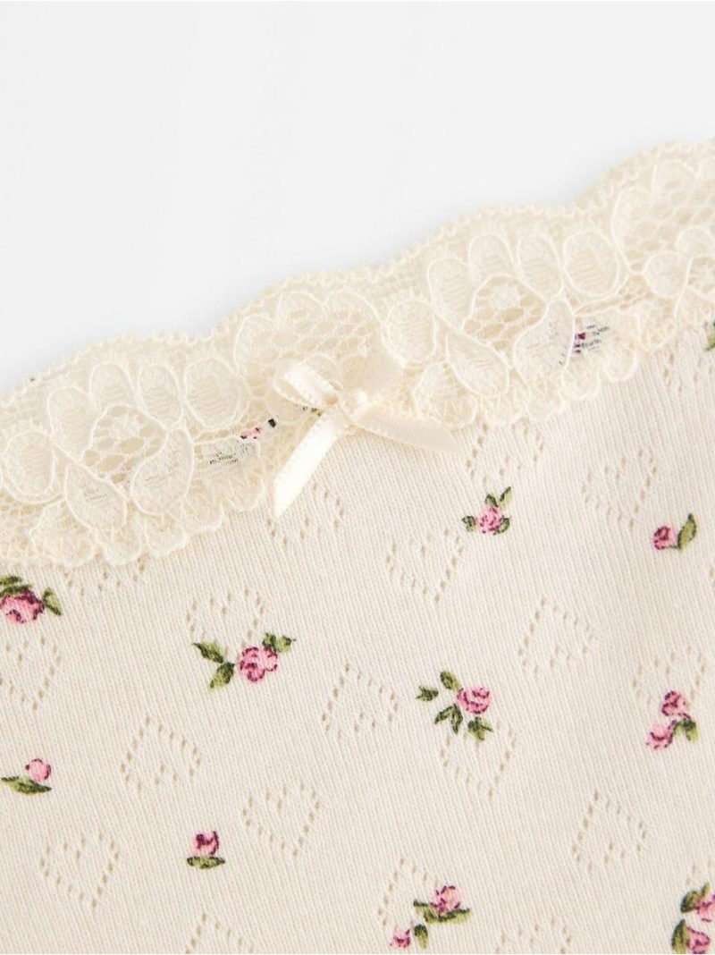 Briefs in pointelle with lace - 3010185-7159