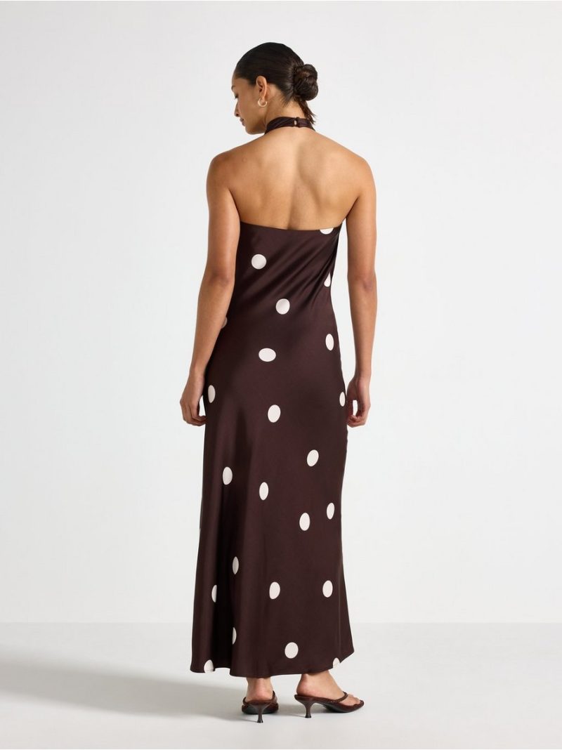 Satin dress with halterneck - 3010589-8117