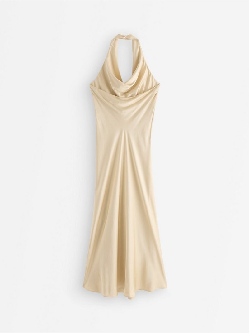 Satin dress with halterneck - 3010589-8671