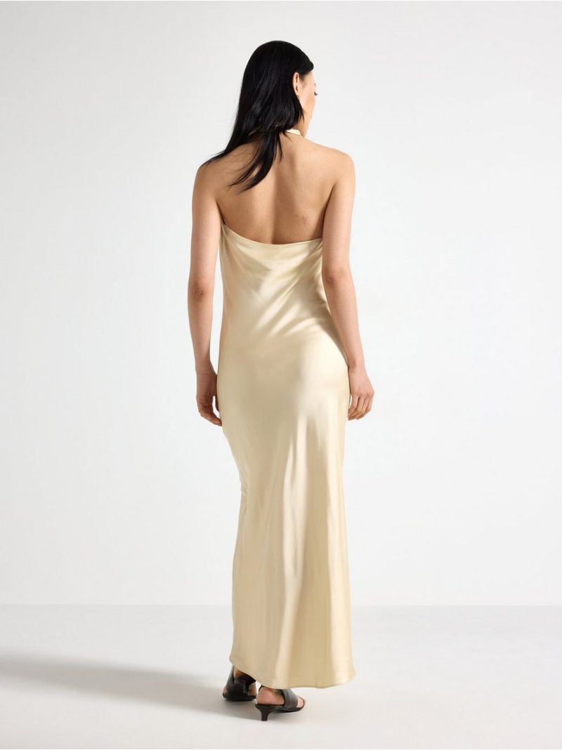 Satin dress with halterneck - 3010589-8671