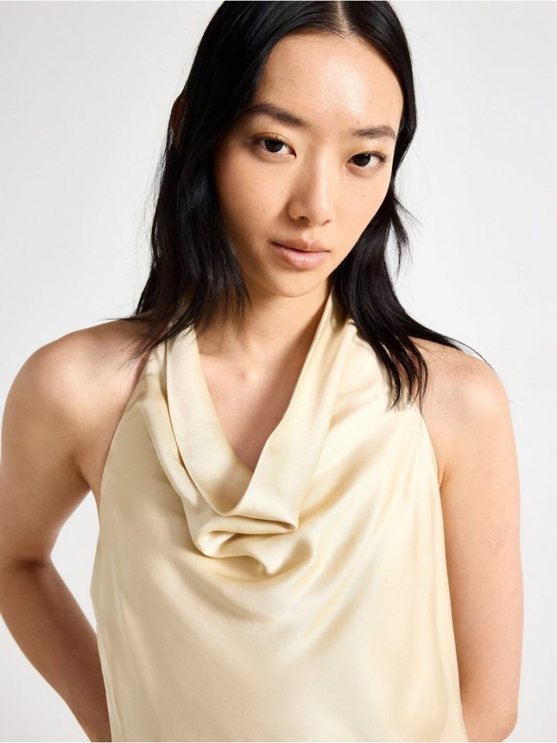 Satin dress with halterneck - 3010589-8671