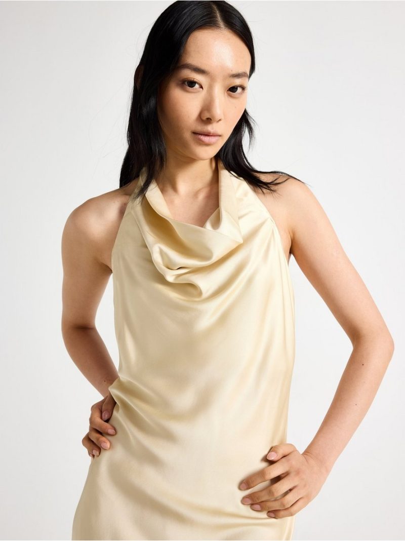Satin dress with halterneck - 3010589-8671