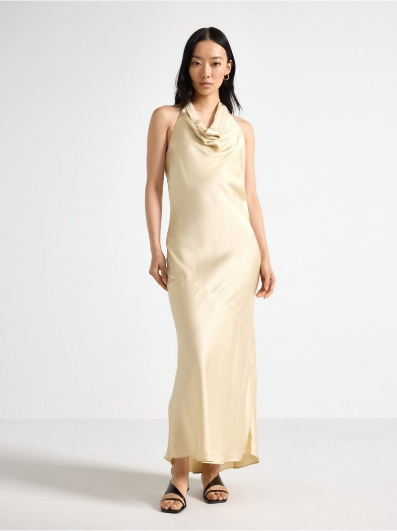Satin dress with halterneck - 3010589-8671