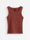 Ribbed tank top in washed cotton - 3011579-9500
