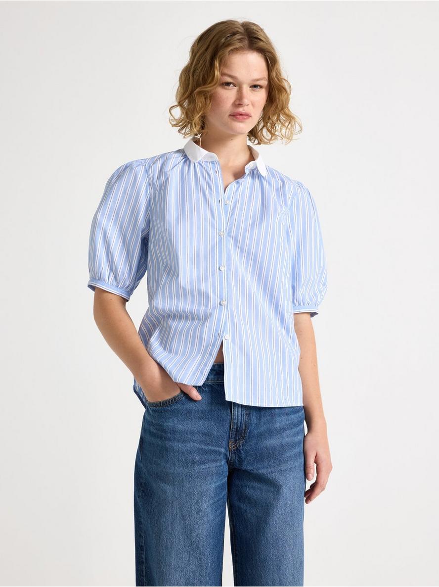 Blouse with puff sleeves - 3011747-9883