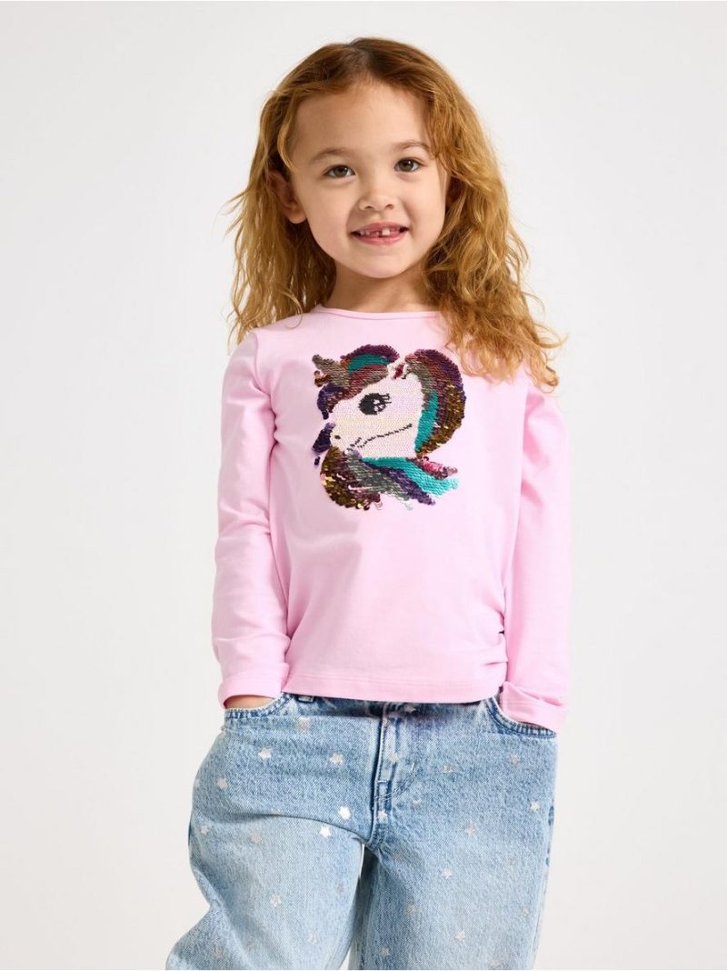 - Long-sleeved top with reversible sequins Long-sleeved top with reversible sequins - 3011878-3679