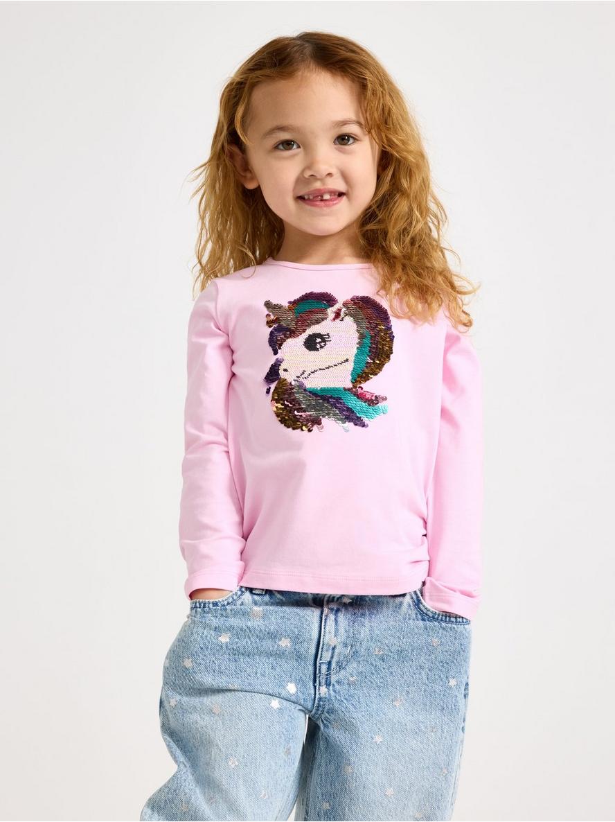 Long-sleeved top with reversible sequins - 3011878-3679