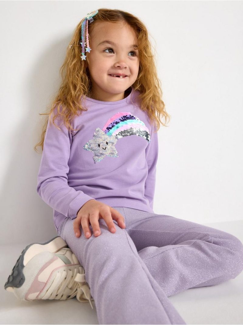 Long-sleeved top with reversible sequins - 3011878-8167
