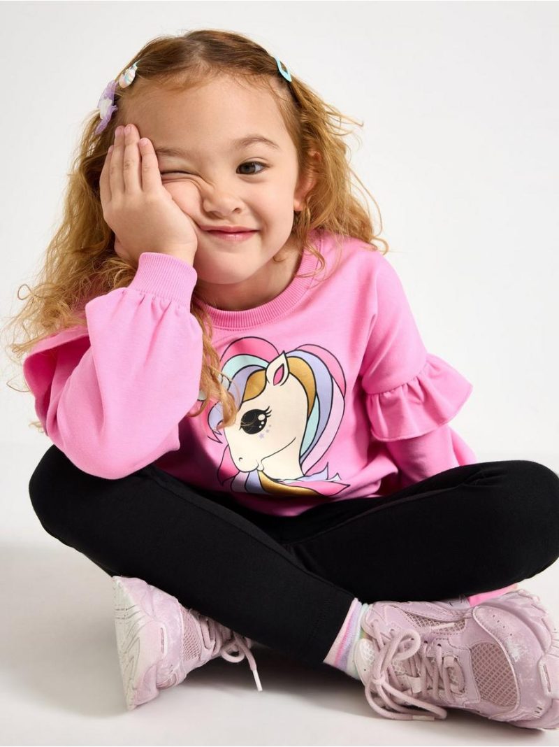 Sweatshirt with unicorn and brushed inside - 3011879-3644
