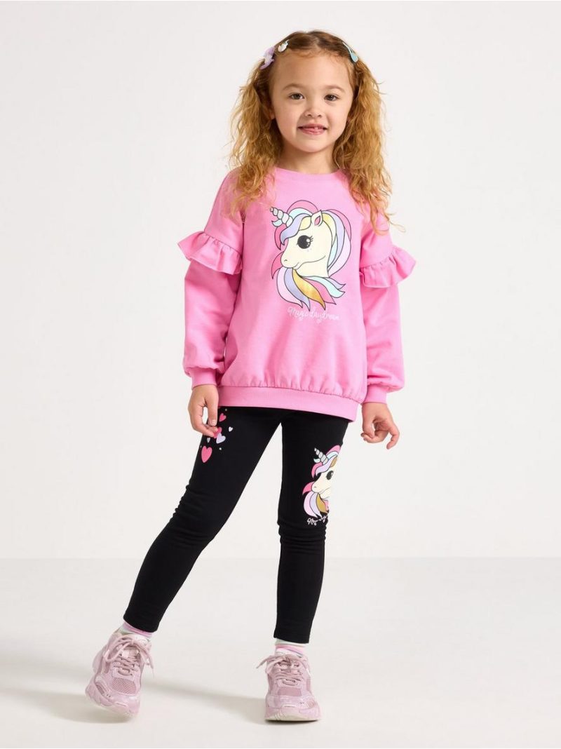 Sweatshirt with unicorn and brushed inside - 3011879-3644