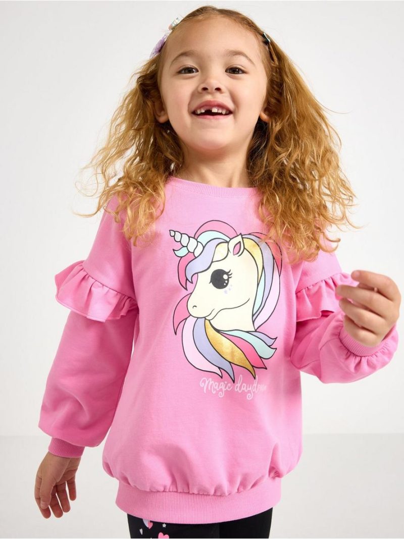 Sweatshirt with unicorn and brushed inside - 3011879-3644