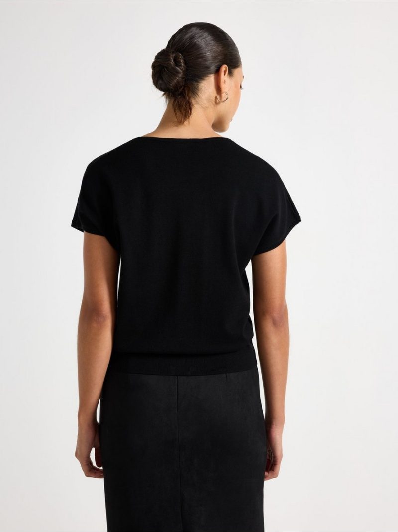 Fine-knit short-sleeved top - 3011906-80