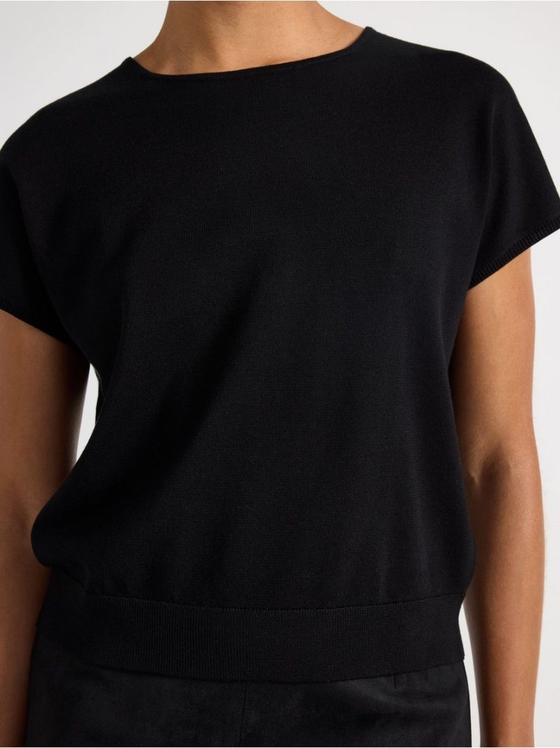 Fine-knit short-sleeved top - 3011906-80