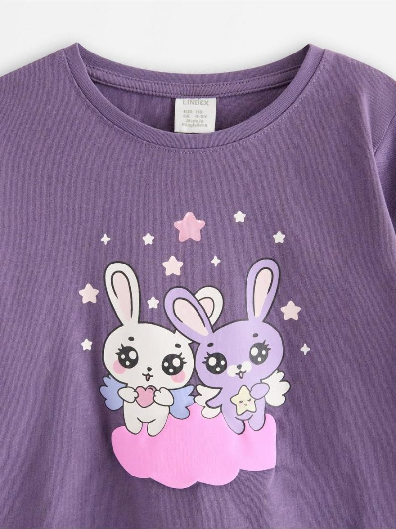 Long-sleeved top with bunnies - 3011918-7259