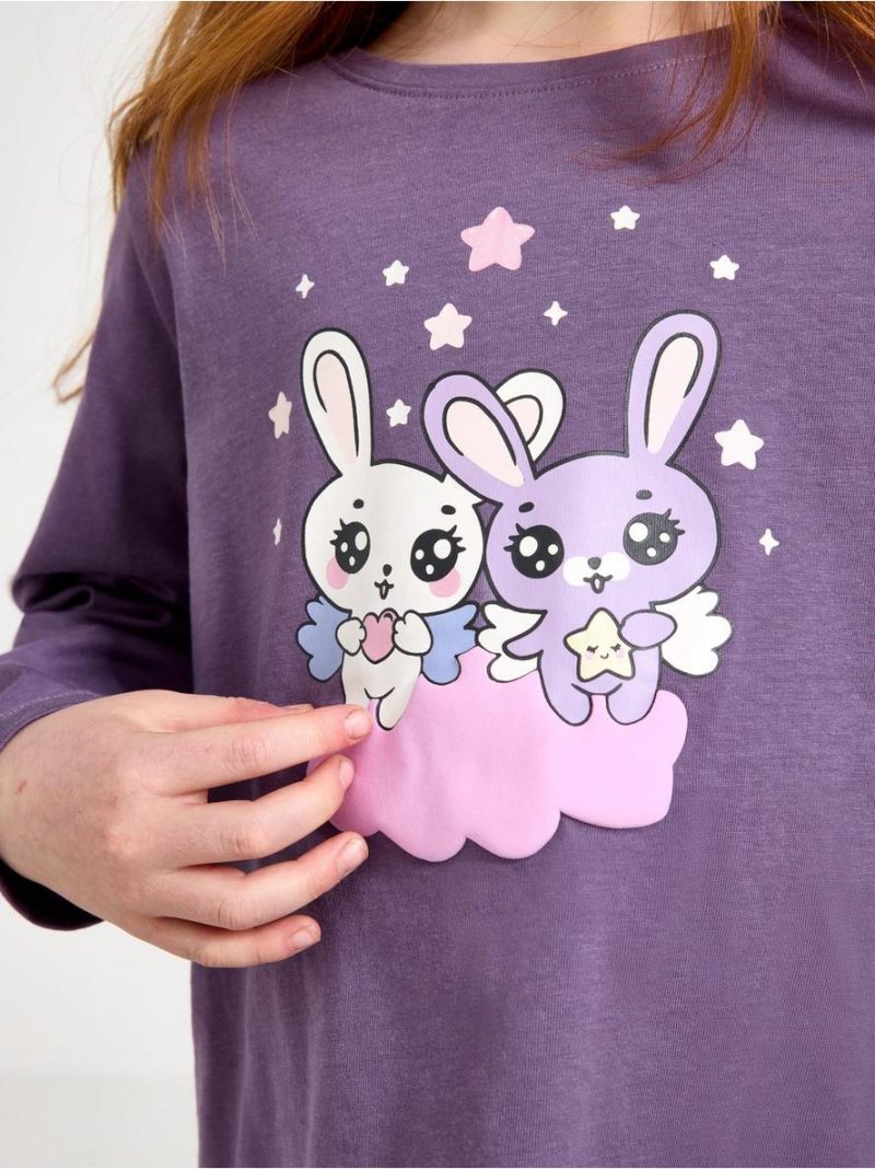 Long-sleeved top with bunnies - 3011918-7259