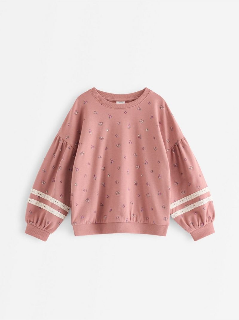 Cropped sweatshirt with puff sleeve - 3012235-7658