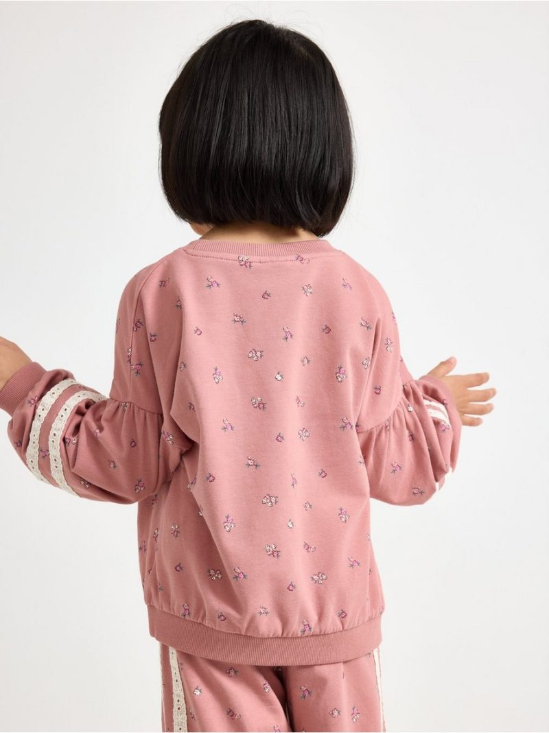 Cropped sweatshirt with puff sleeve - 3012235-7658
