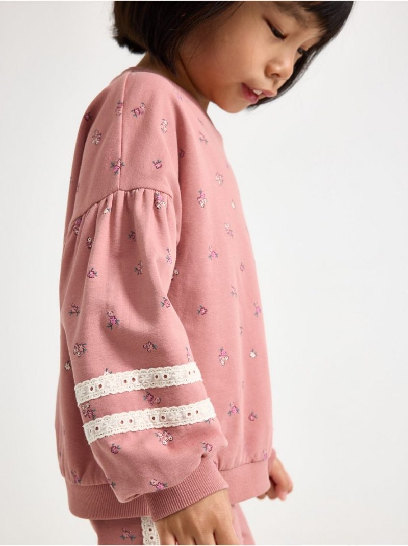 Cropped sweatshirt with puff sleeve - 3012235-7658