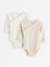 2-pack ribbed wrap bodysuits - 3012301-325
