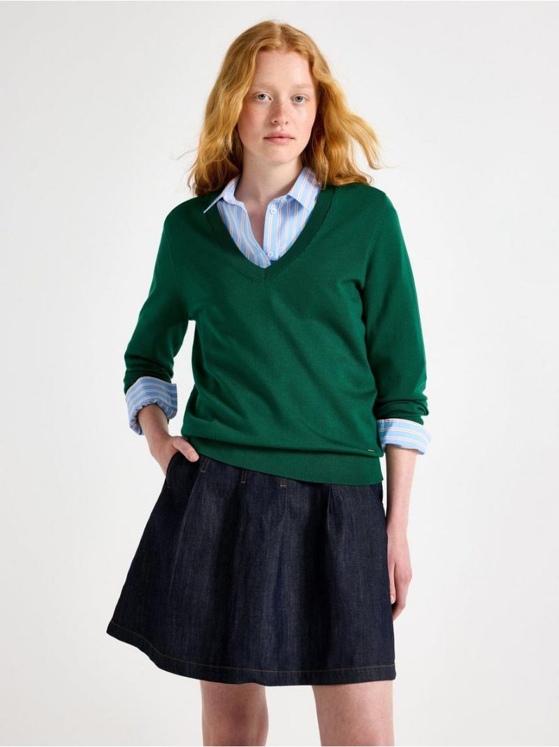 Fine-knit v-neck jumper - 3012349-2192