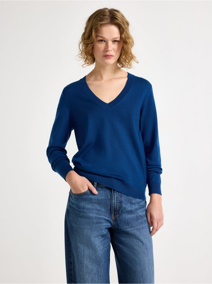 Fine-knit v-neck jumper - 3012349-3429