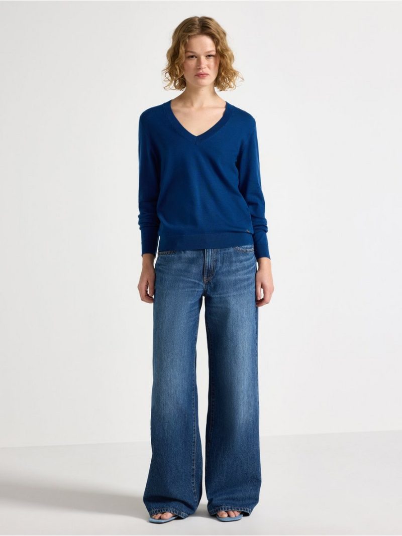 Fine-knit v-neck jumper - 3012349-3429