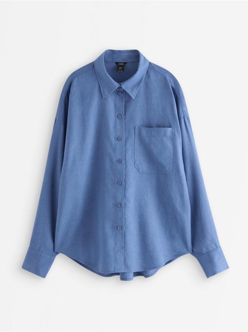 Long-sleeved shirt in linen blend - 3013404-9614