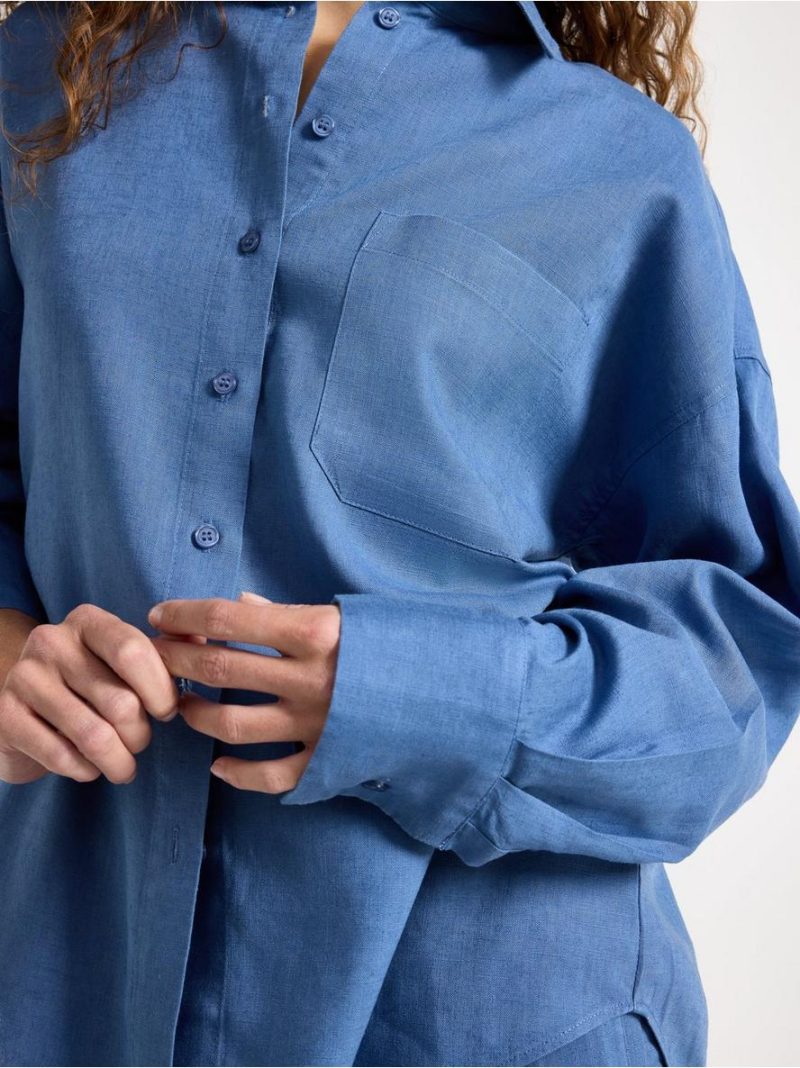 Long-sleeved shirt in linen blend - 3013404-9614