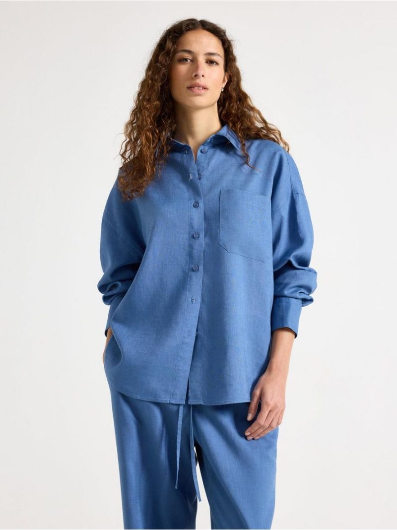 Long-sleeved shirt in linen blend - 3013404-9614
