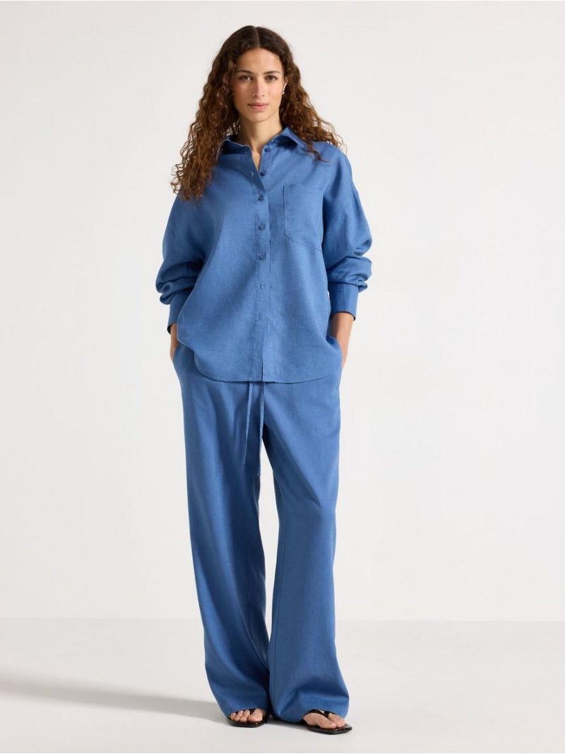 Long-sleeved shirt in linen blend - 3013404-9614