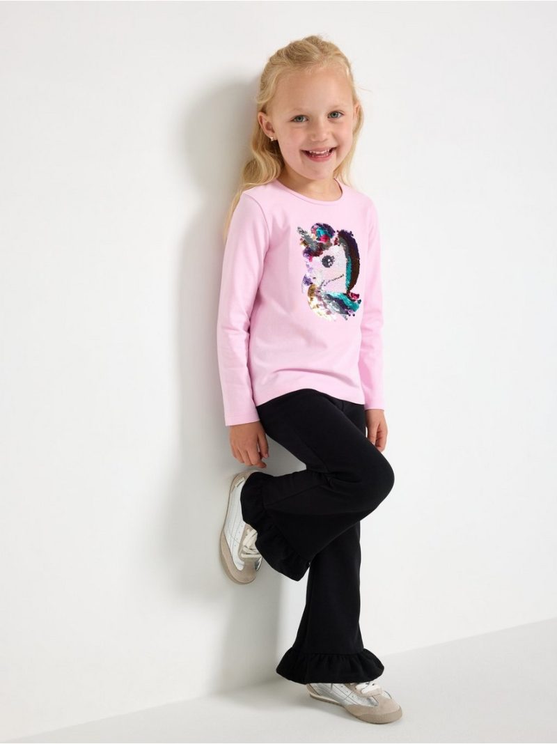Flared leggings with brushed inside - 3014008-80