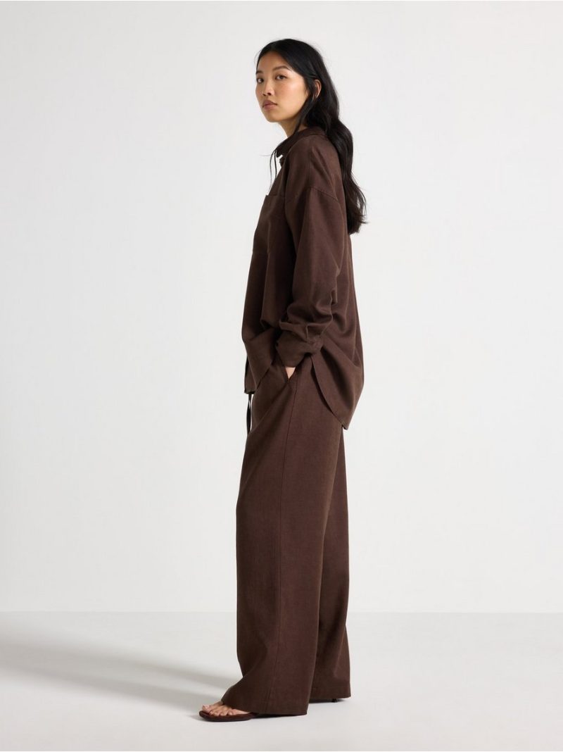 Wide trousers in linen blend - 3010539-1863