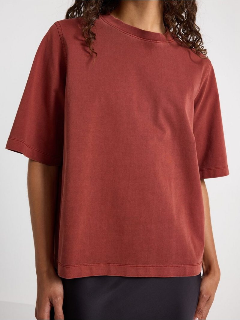 Oversized t-shirt in washed cotton - 3011251-9500
