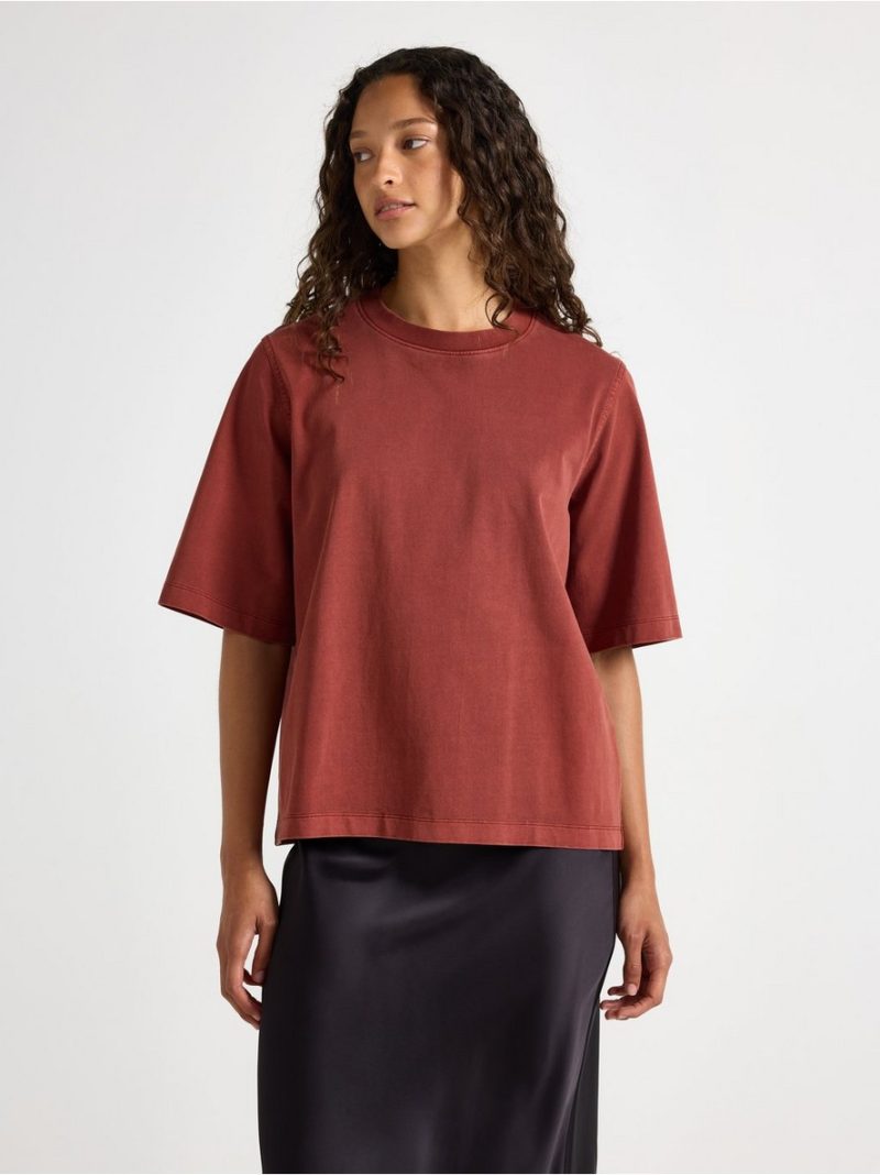 Oversized t-shirt in washed cotton - 3011251-9500