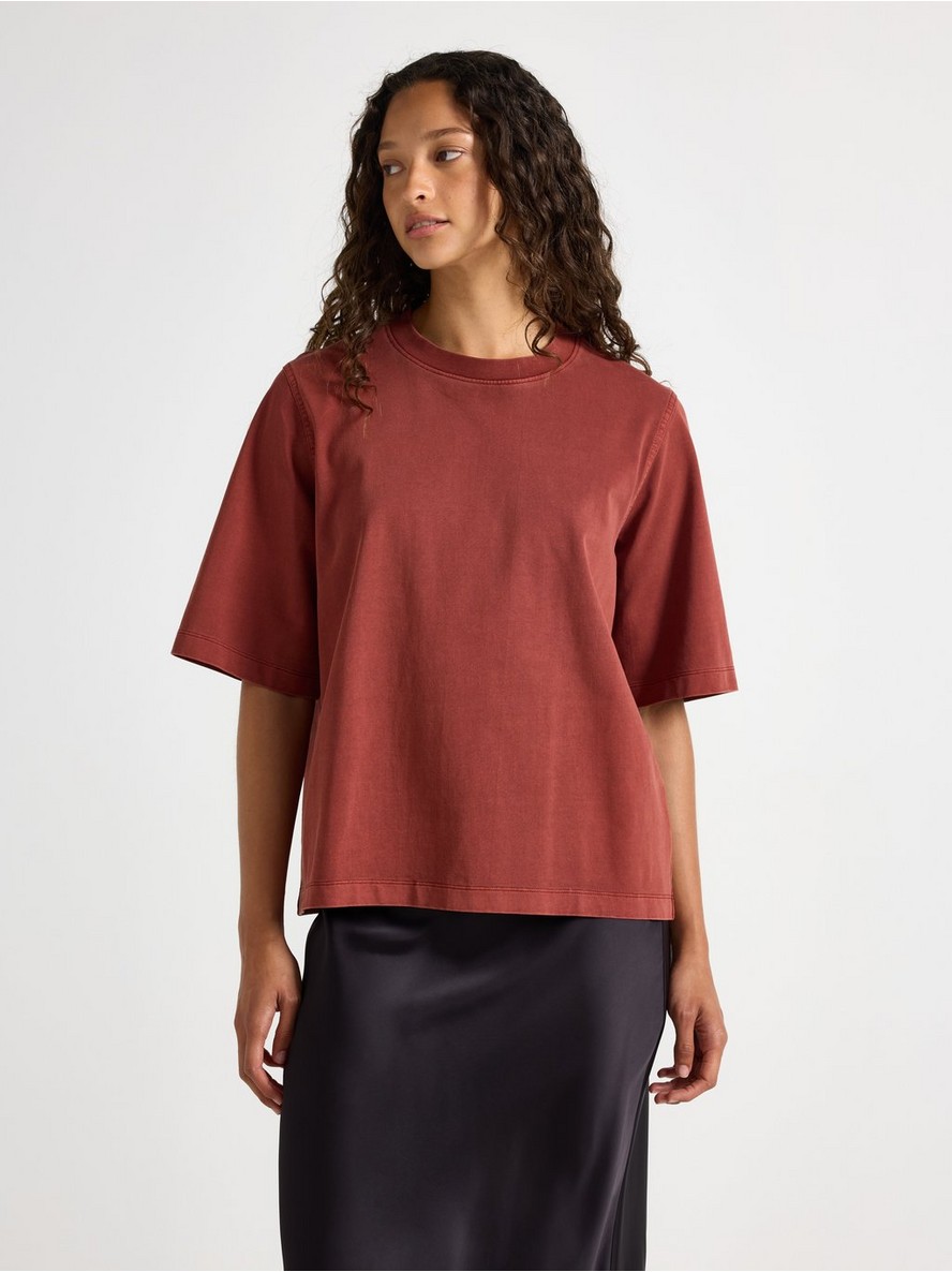 Oversized t-shirt in washed cotton - 3011251-9500