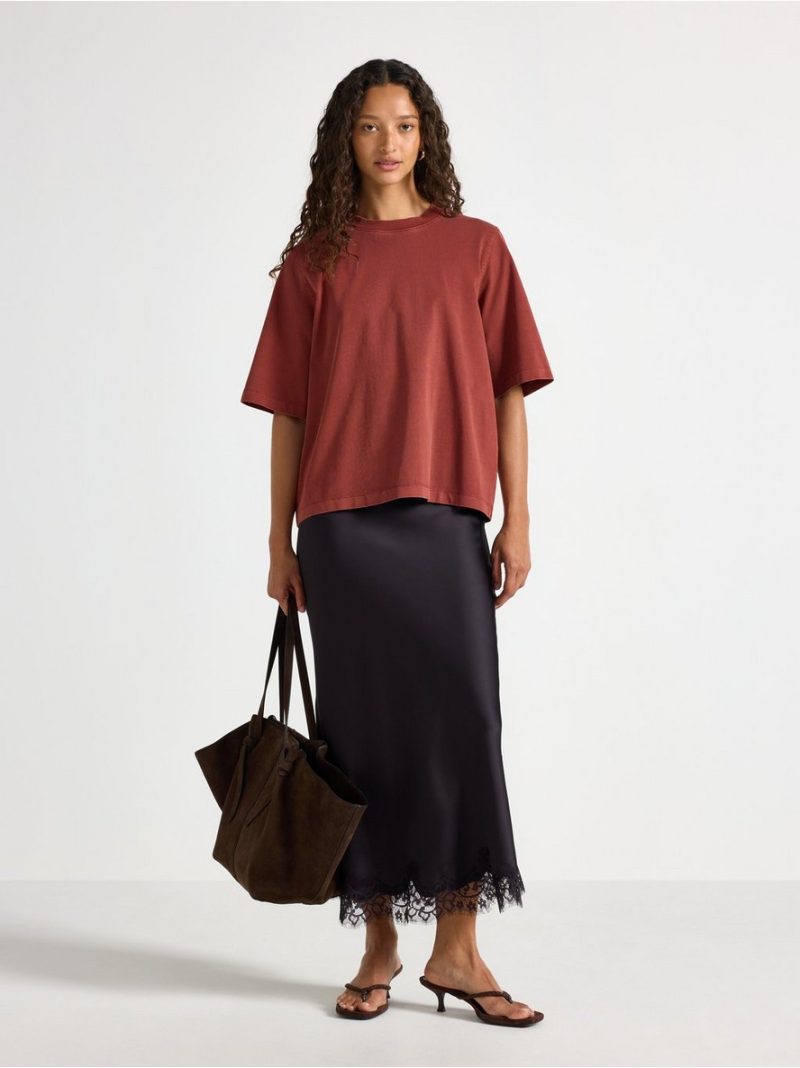 Oversized t-shirt in washed cotton - 3011251-9500