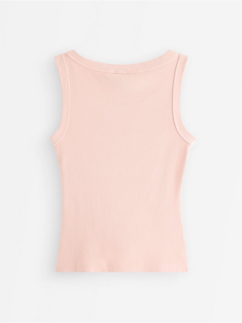 Ribbed tank top in washed cotton - 3011579-3632