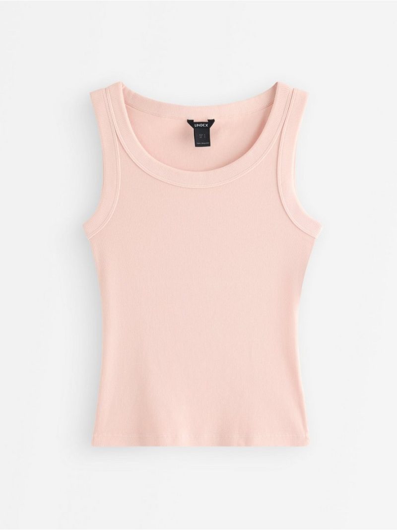 Ribbed tank top in washed cotton - 3011579-3632