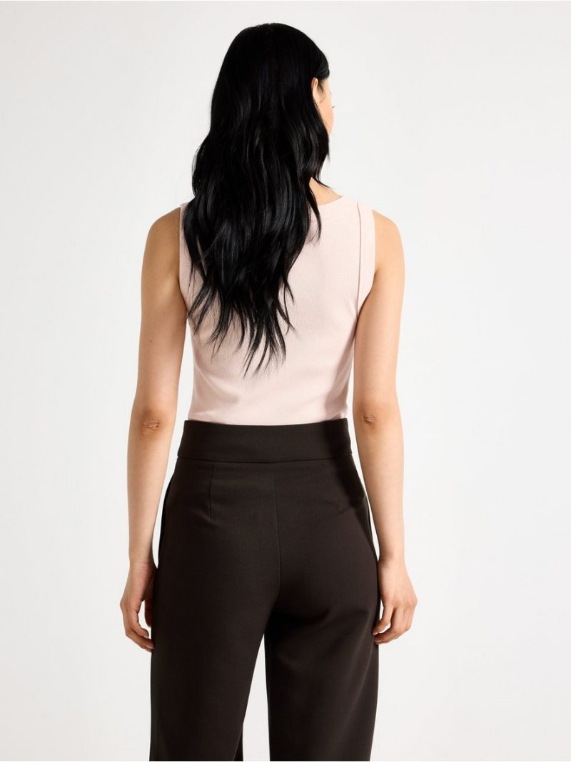 Ribbed tank top in washed cotton - 3011579-3632