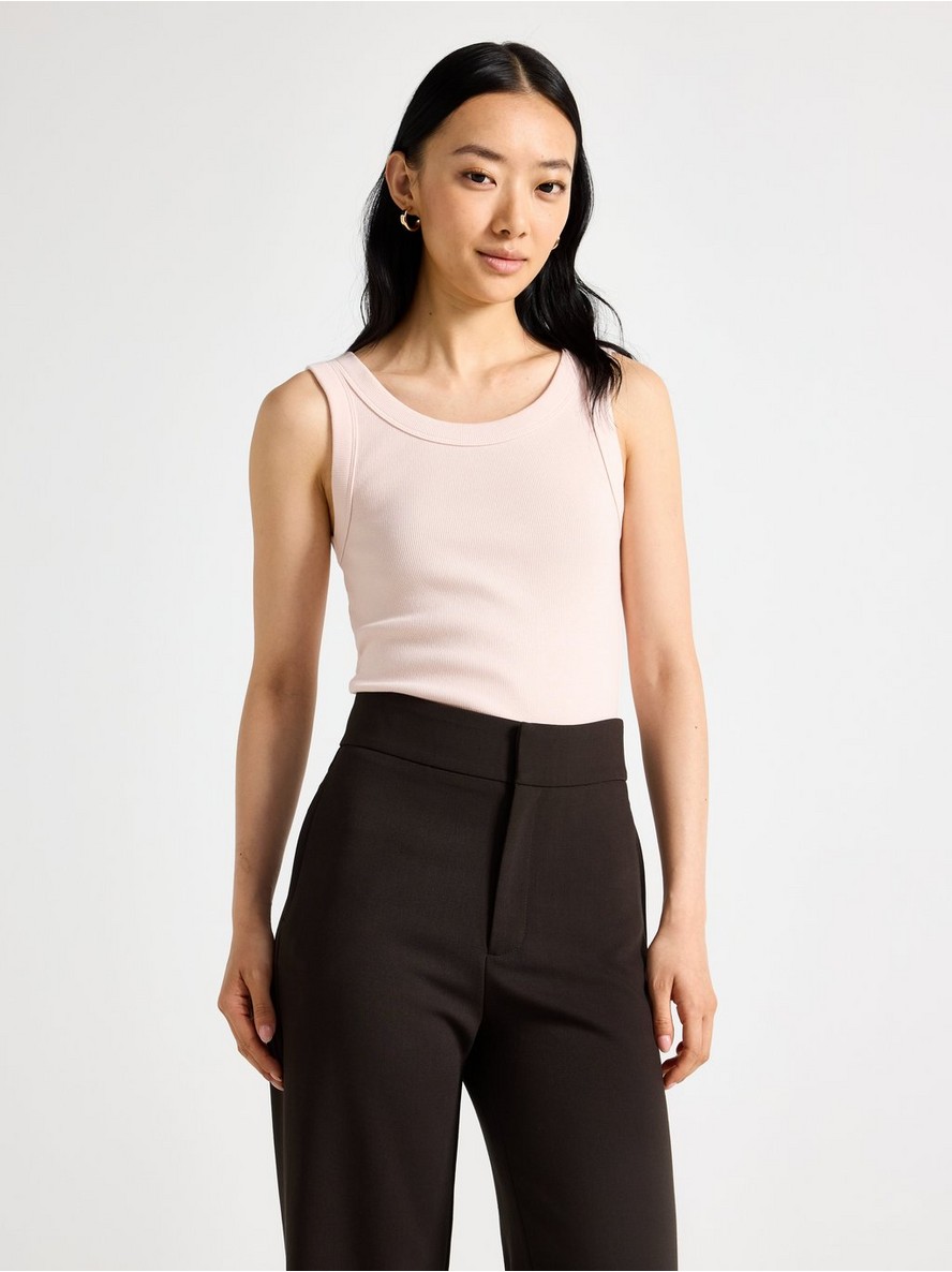 Ribbed tank top in washed cotton - 3011579-3632