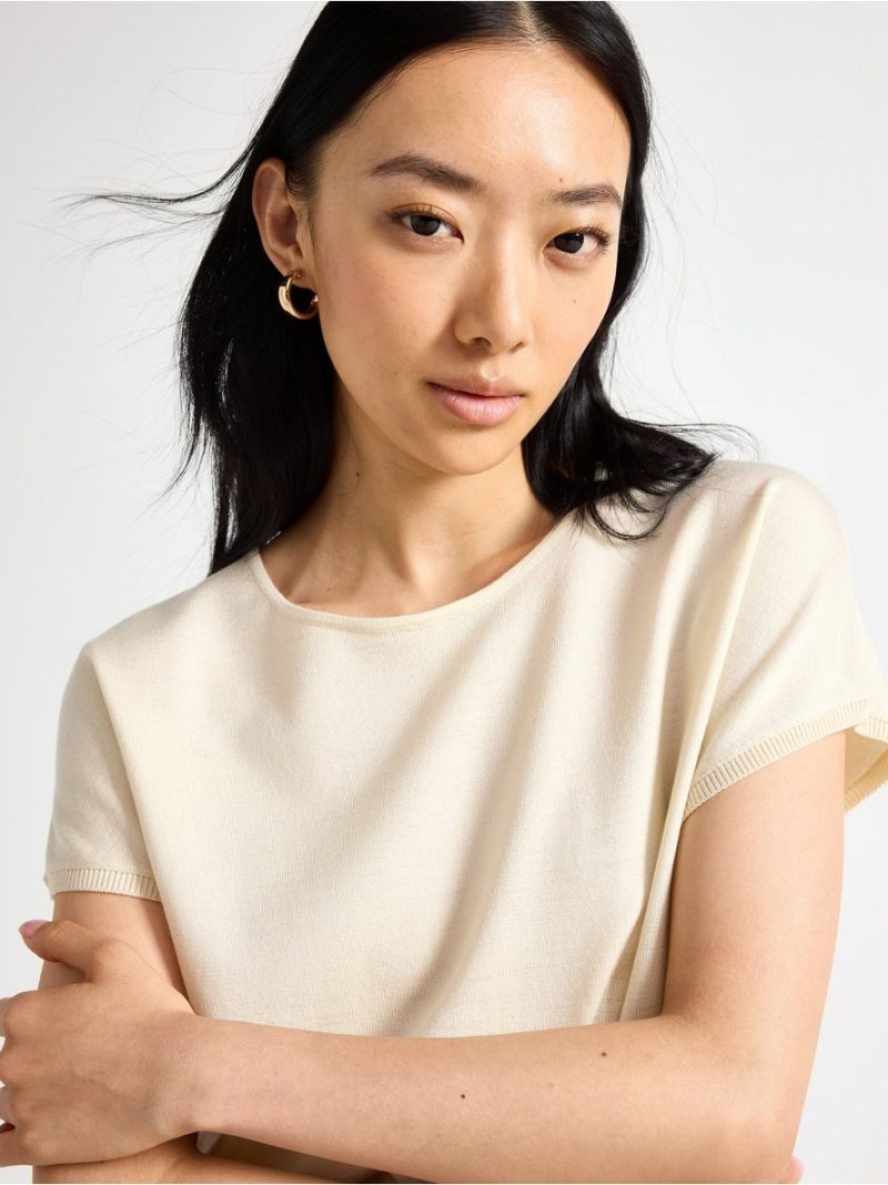 Fine-knit short-sleeved top - 3011906-1230