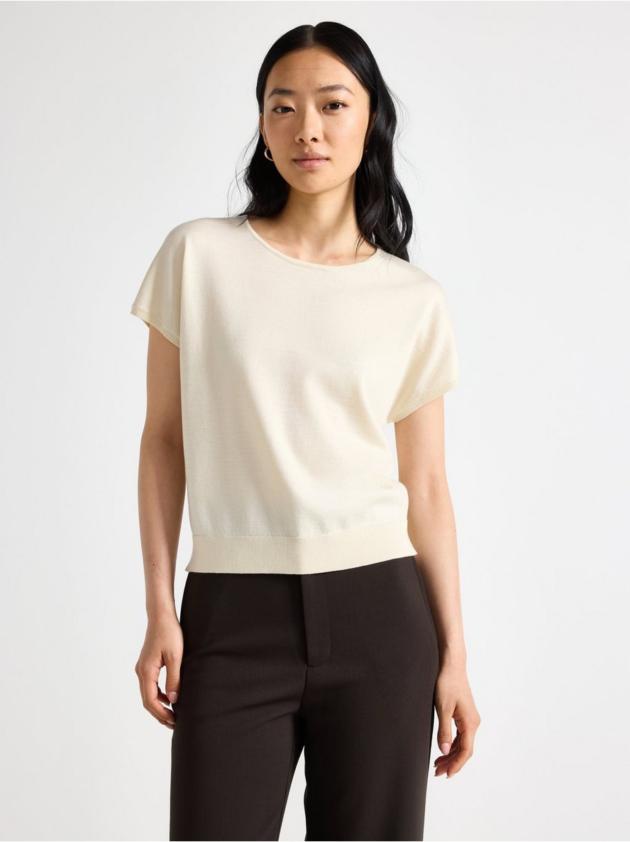 Fine-knit short-sleeved top - 3011906-1230