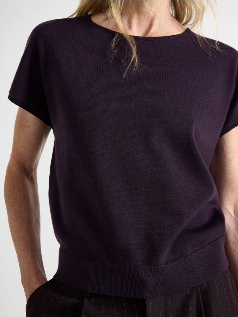 Fine-knit short-sleeved top - 3011906-6940
