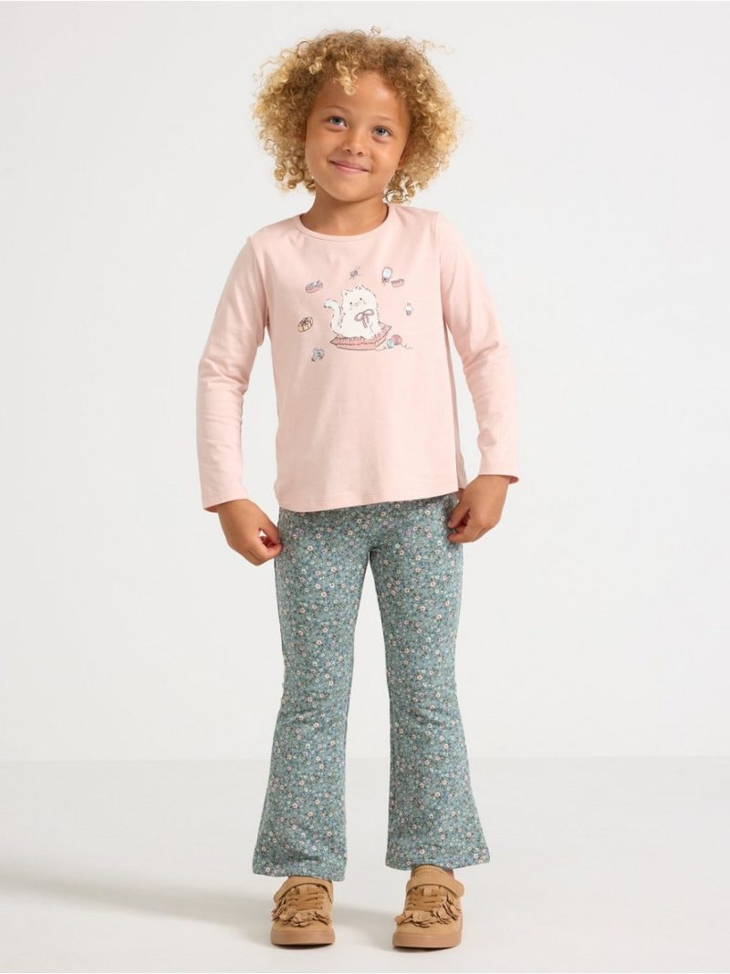 Flared leggings with brushed inside - 3012089-8851