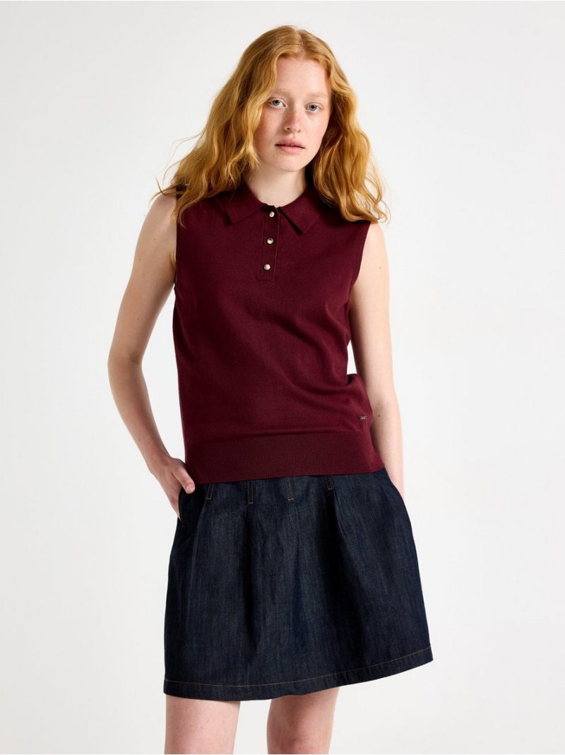 Fine-knit sleeveless top - 3012267-7332