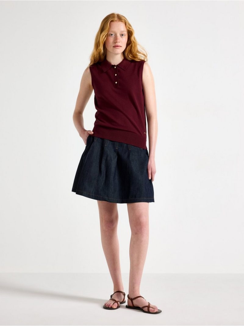 Fine-knit sleeveless top - 3012267-7332