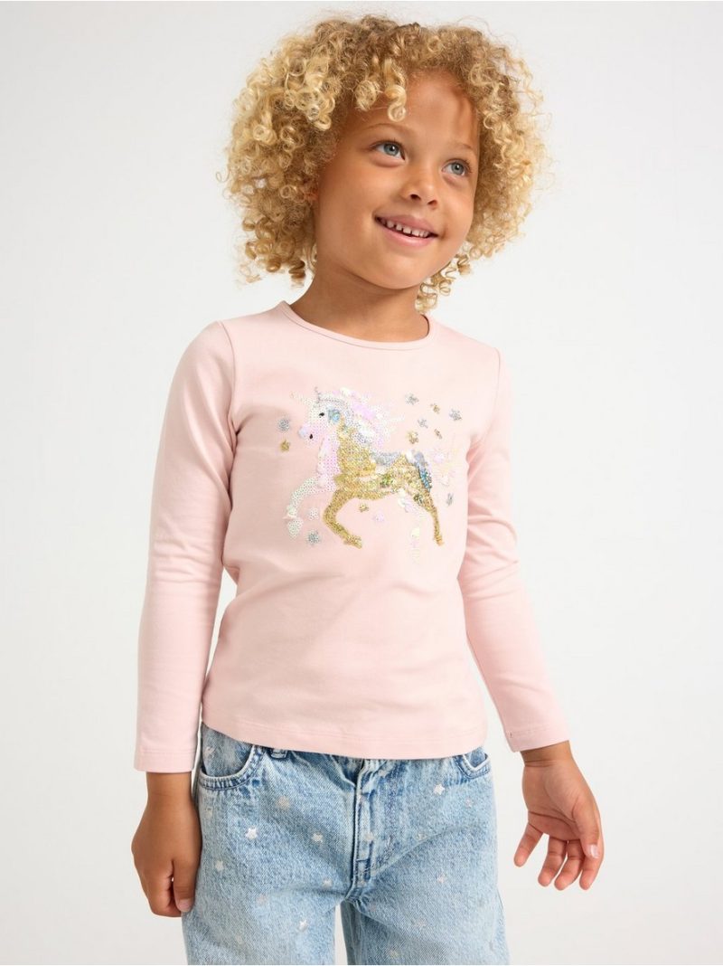 - Long sleeved top with sequins Long sleeved top with sequins - 3012290-6907