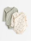 2-pack ribbed wrap bodysuits - 3012301-8884