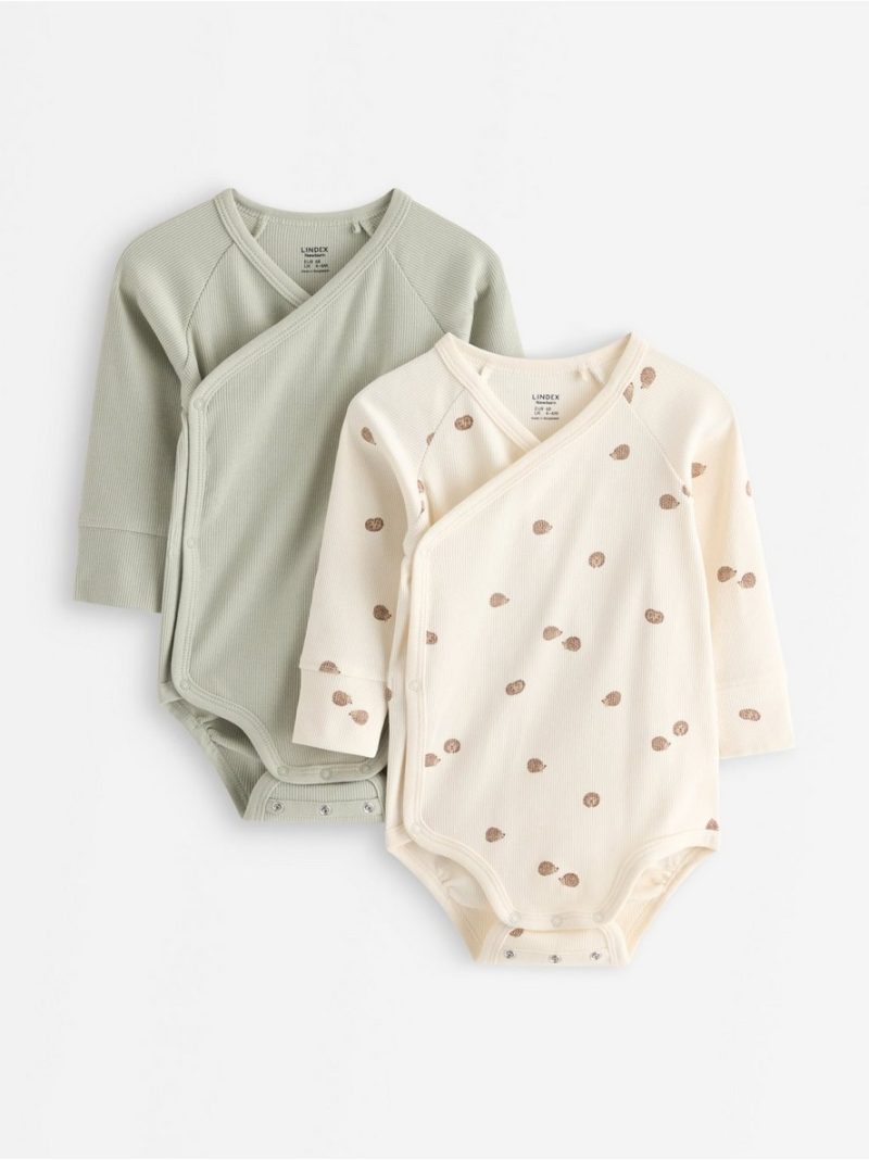 2-pack ribbed wrap bodysuits - 3012301-8884